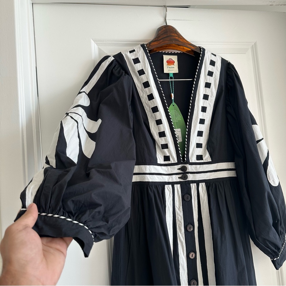 Farm Rio Black Nature Buttoned Maxi Dress - Picture 2 of 12
